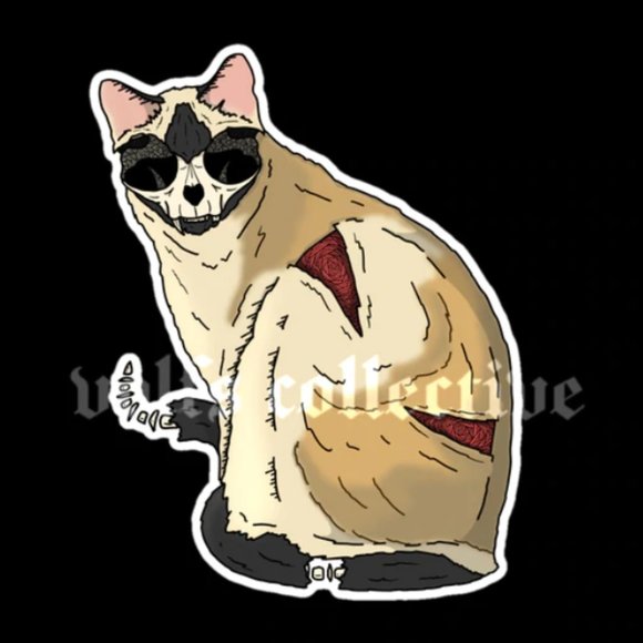 Volfs Collective Other - Isis the Siamese Zombie Cat Sticker